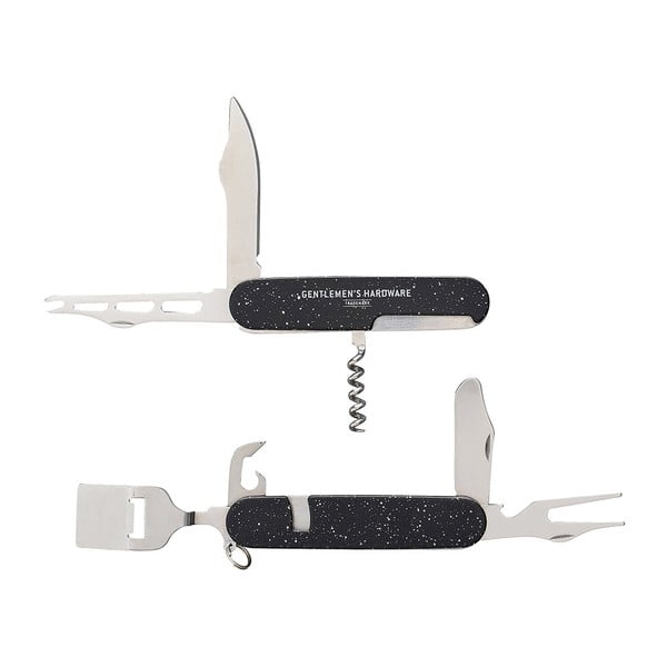 Черен многофункционален джобен нож с отварачка за вино и ренде за сирене Gentlemen´s Hardware - Gentlemen's Hardware