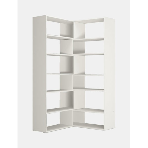 Бял ъглов шкаф за книги Twin, височина 179 cm - Homemania-image-2
