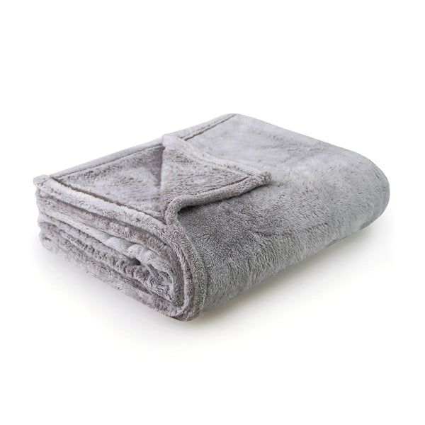 Fluff Cappuccino сиво одеяло от микрофибър, 220 x 240 cm - DecoKing