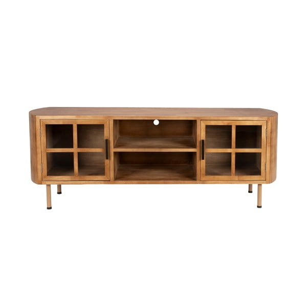 Маса за телевизор от масивно каучуково дърво в естествен цвят 150x55x38 cm Yaz – White Label