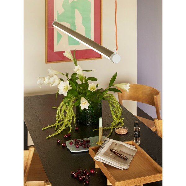 Сиво LED затъмняващо се висящо осветително тяло Interplay – Hübsch-image-3