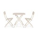 Бежов стоманен градински комплект за хранене за 2 Yvonne – Bizzotto