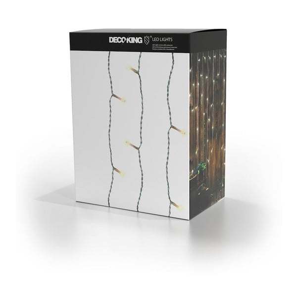 LED прозрачна светлинна верига за удължаване на Коледа, 200 лампички, дължина 1 м - DecoKing-image-3