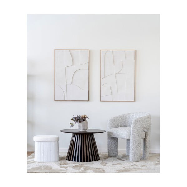 Бяла табуретка от прежда с примки от букле Medford – House Nordic-image-1