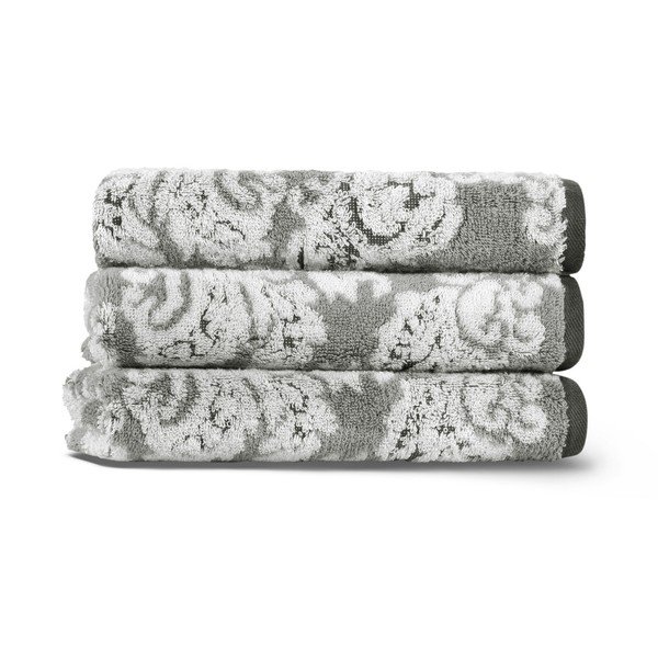 Сива памучна кърпа 33x33 cm Damask - Foutastic-image-1
