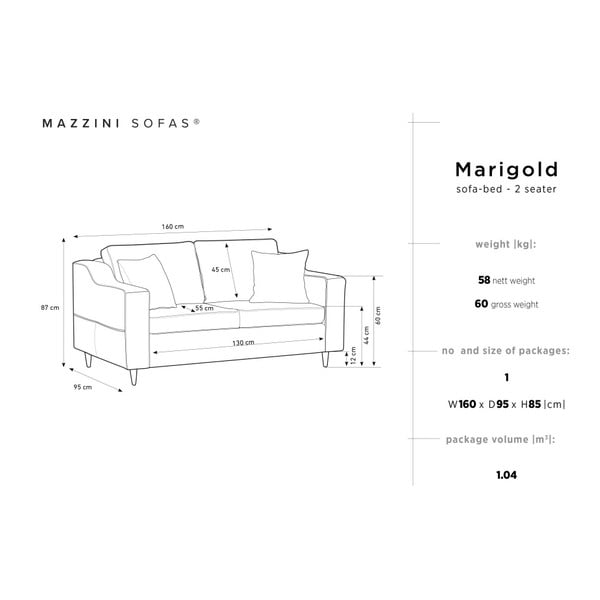 Зелен двуместен диван Marigold - Mazzini Sofas-image-2