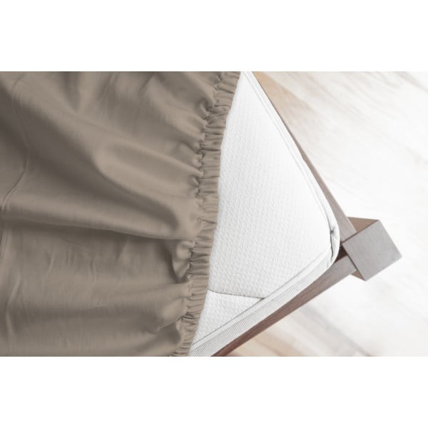 Кафяв еластичен фланелен чаршаф 90x200 cm – Good Morning-image-1