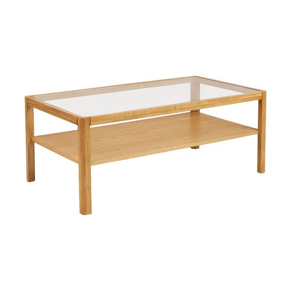 Масичка за кафе със стъклен плот в естествен цвят 60x110 cm Lourmarin – House Nordic-image-2
