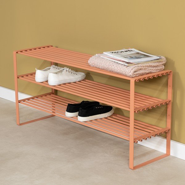 Стоманена стойка за обувки в цвят сьомга 100x48,5x29 cm Rex – Spinder Design-image-1