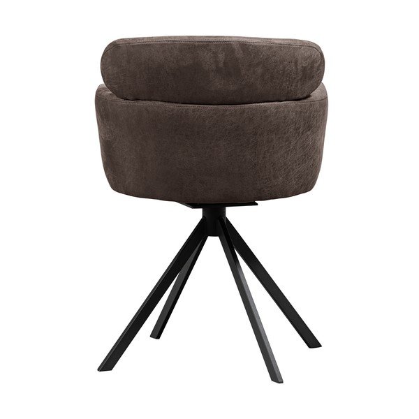 Тъмнокафяв тапициран трапезен стол с подлакътници Fenne – WOOOD-image-4