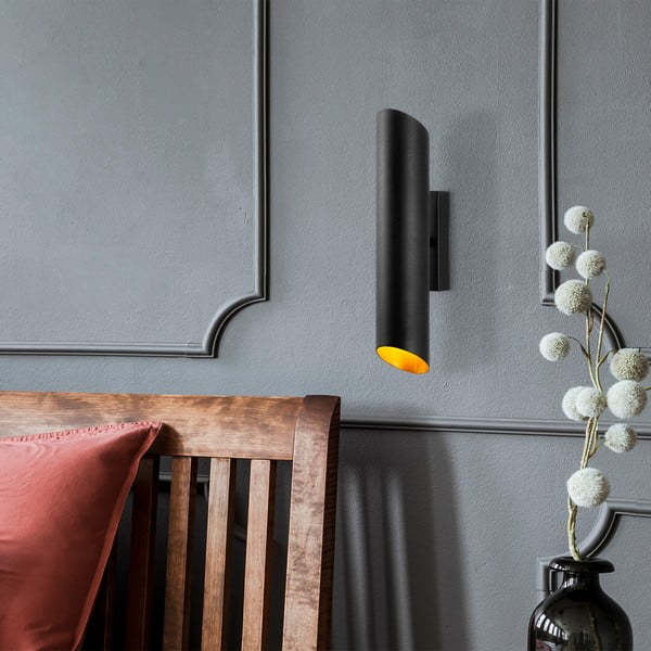 Стенна лампа в черно и златисто ø 8 cm Cut – Opviq lights-image-3