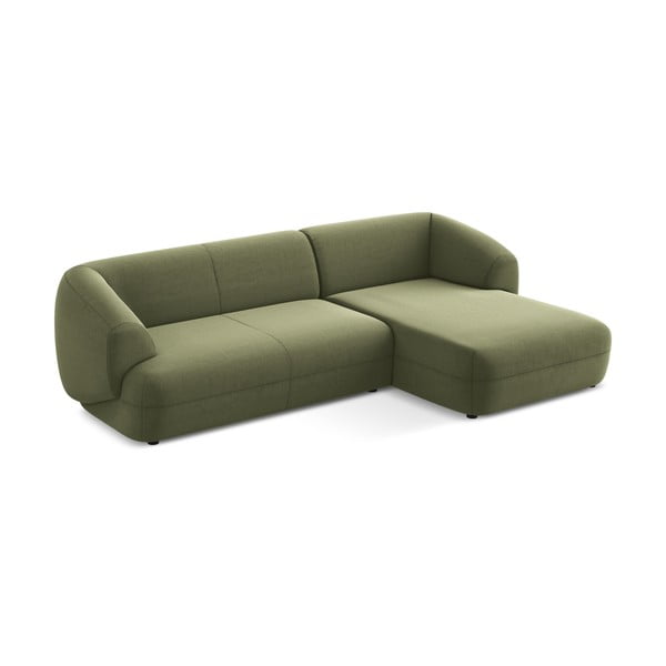 Зелен кадифен ъглов диван (десен ъгъл) Moana – Makamii-image-2