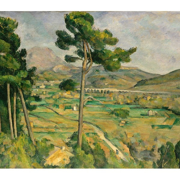 Репродукция на картината "Пол Сезан - Света гора", 80 x 70 cm Mont Sainte-Victoire and the Viaduct of the Arc River Valley - Fedkolor
