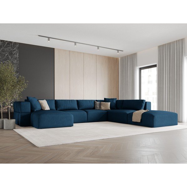 Син ъгъл U-образен диван, десен ъгъл Esther – Milo Casa-image-1