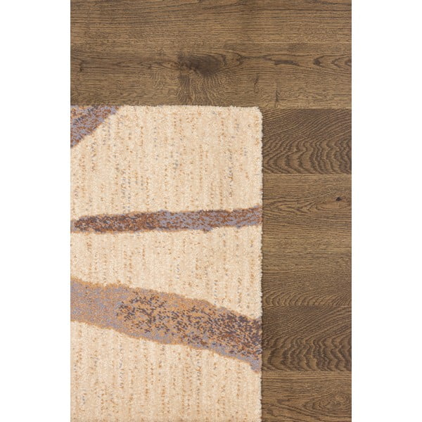 Бежов вълнен килим 100x180 cm Sticks - Agnella-image-3