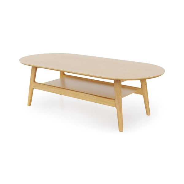 Масичка за кафе от декор от дъб в естествен цвят 60x130 cm Curved – Woodman-image-2