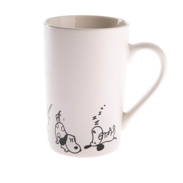 Бяла порцеланова чаша с кучета Кучета, 380 ml - Dakls
