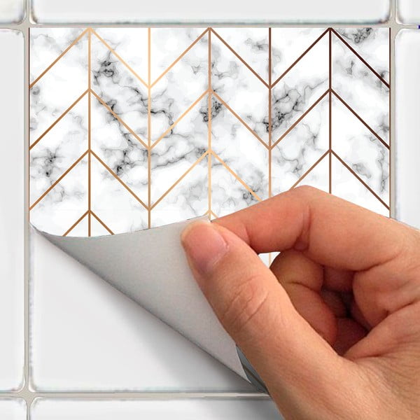 Стикери в комплект на плочките 9 бр. 20x20 cm Marble – Ambiance-image-1