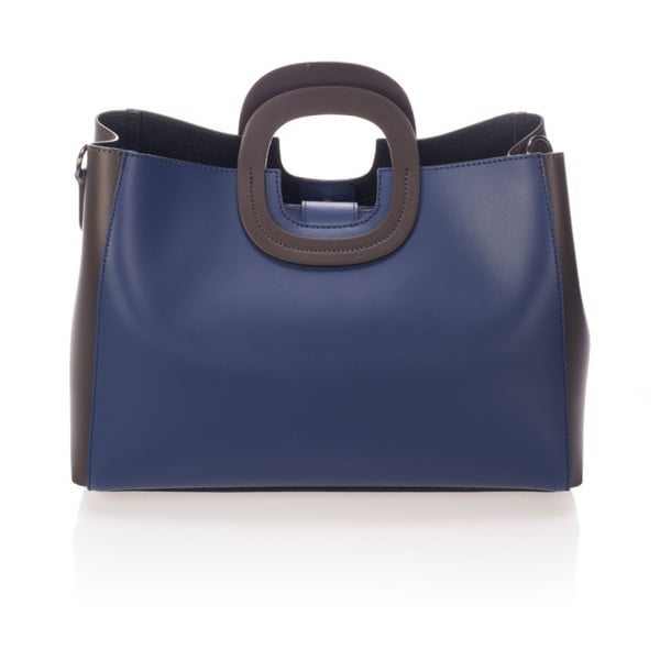 Modrá kožená kabelka Markese Cremio
