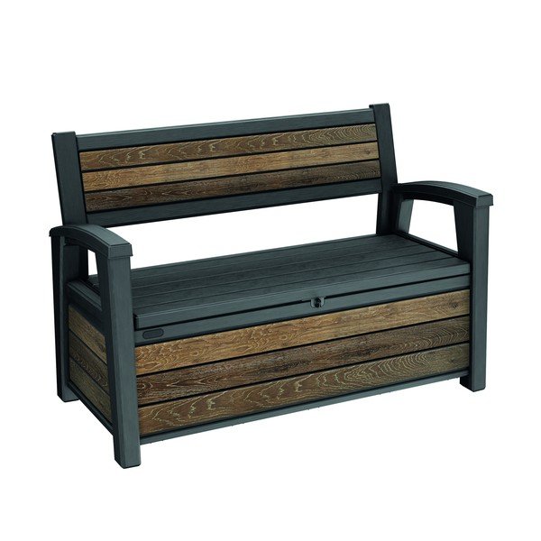 Тъмнокафява пластмасова градинска пейка Deco – Keter