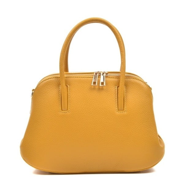 Жълта кожена чанта Mangotti Marion - Mangotti Bags