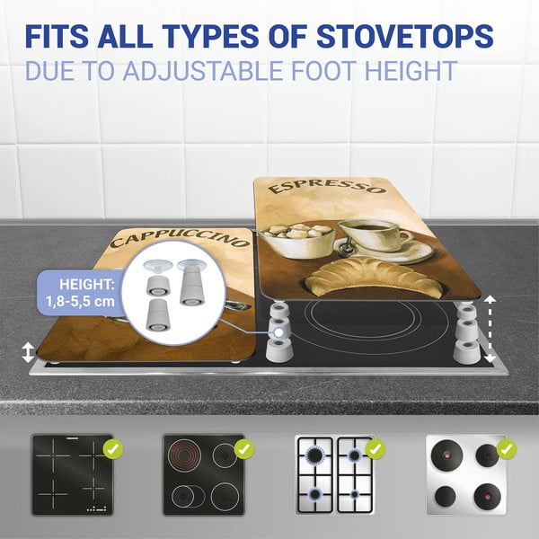 Комплект от 2 стъклени капака за готварска печка Coffee - Wenko-image-3