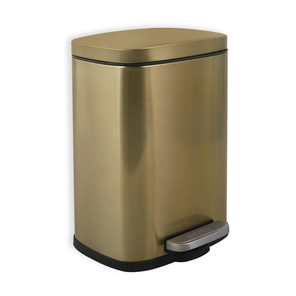 Матово златисто стоманено кошче за боклук с педал 5 l   Akira – Spirella