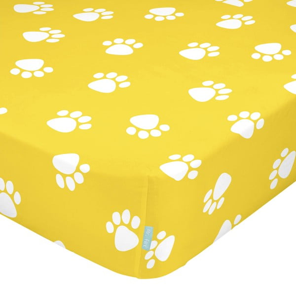 Жълт чаршаф от еластичен памук , 70 x 140 cm Dogs - Mr. Fox