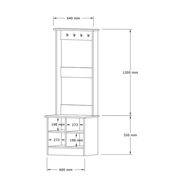 Комплект за коридор в бяло/естествено Mare - Kalune Design-image-3