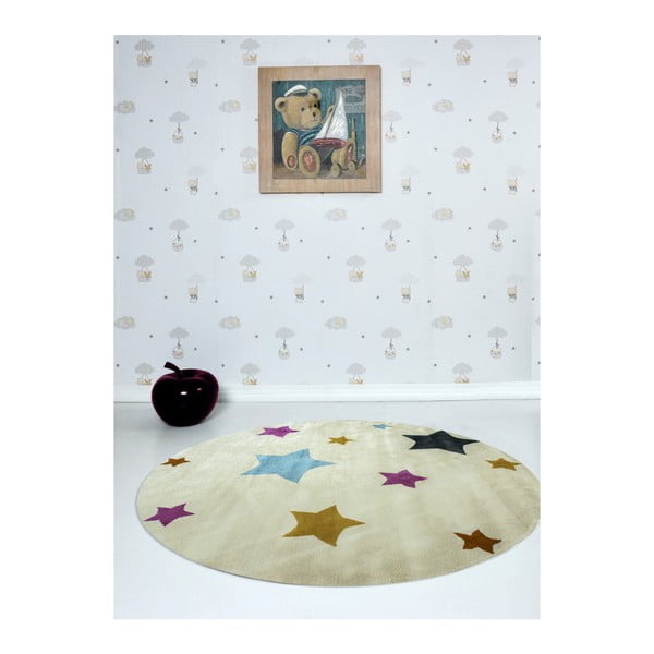 Детски килим Pinullo Stars, ⌀ 150 cm - Ruby