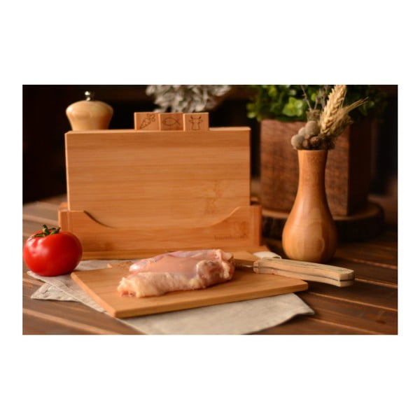 Комплект от 4 бамбукови дъски за рязане с поставка Tapenade Tapenade Mini - Bambum-image-2