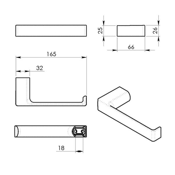 Стенен метален държач за тоалетна хартия златен Gedy Pirenei – Sapho-image-3