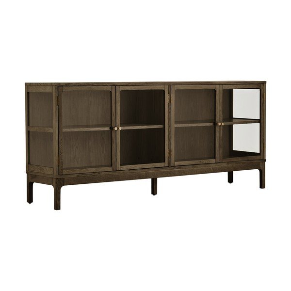 Тъмнокафява витрина от декор от дъб  180x80x40 cm Zamora – House Nordic