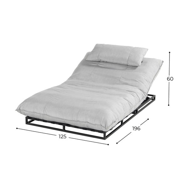 Черен градински шезлонг с бежови възглавници Ексклузивно - Hartman-image-2