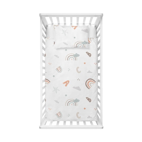 Бяло детско спално бельо от памук Renforcé 100x150 cm Abc – Mijolnir