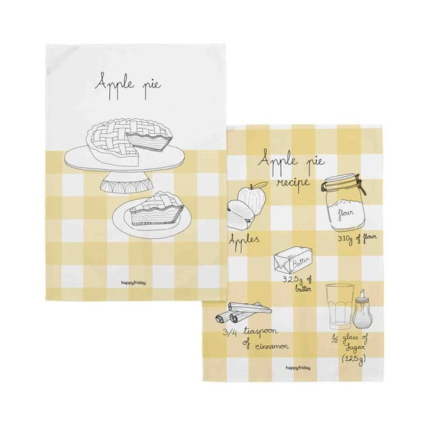 Памучни кърпи в комплект от 2 броя 50x70 cm Apple pie - Happy Friday