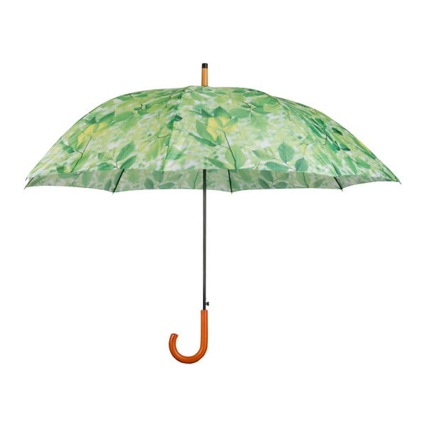 Зелен чадър с дървена дръжка Leafs - Esschert Design