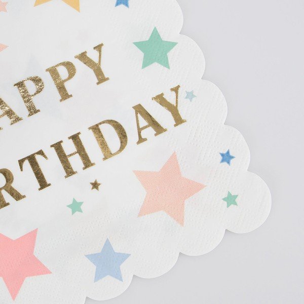 Хартиени салфетки в комплект 16 бр. Happy Birthday – Meri Meri-image-1