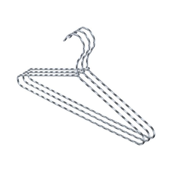 Комплект от 3 сиви закачалки за шнурове - Domopak