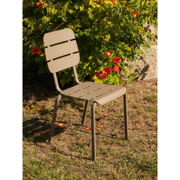 Кафяви/бежови градински столове в комплект от 4 бр. метални Alicante – Ezeis-image-1