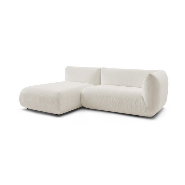 Ъглов диван от бял велур (ляв ъгъл) Lecomte - Bobochic Paris-image-3