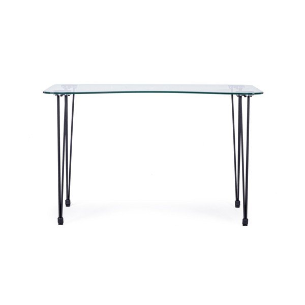 Работна маса със стъклен плот 60x120 cm Rondo – Bizzotto-image-3