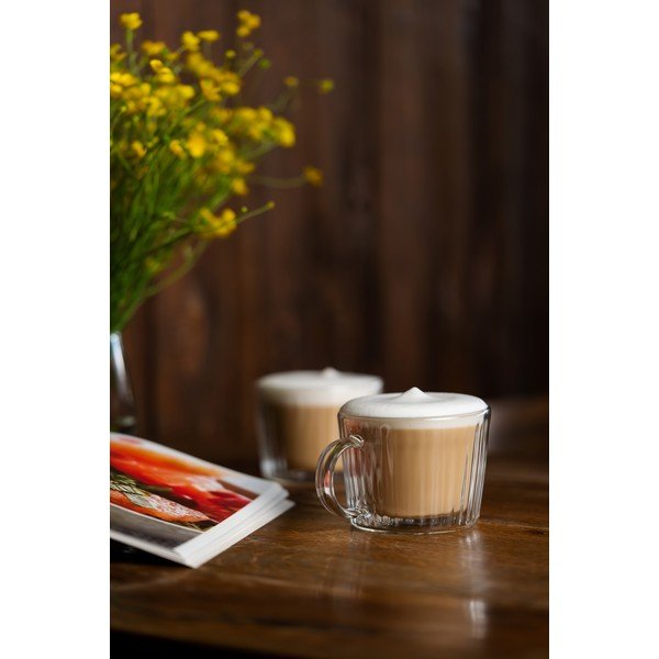 Стъклени чаши в комплект 2 бр. за капучино 250 ml Livio Duo – Vialli Design-image-1