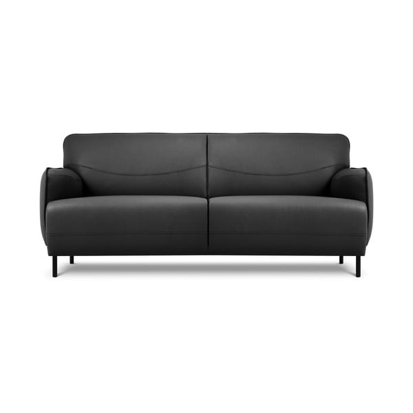 Тъмносив кожен диван , 175 x 90 cm Neso - Windsor & Co Sofas