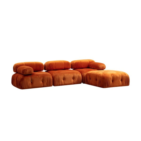 Оранжев кадифен ъглов диван (променлив) Bubble – Artie