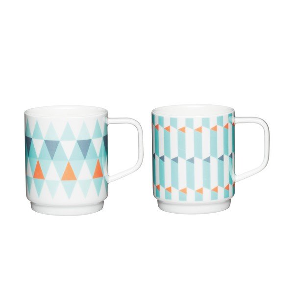 Sada 2 hrnků Kitchen Craft Geometti, 350 ml