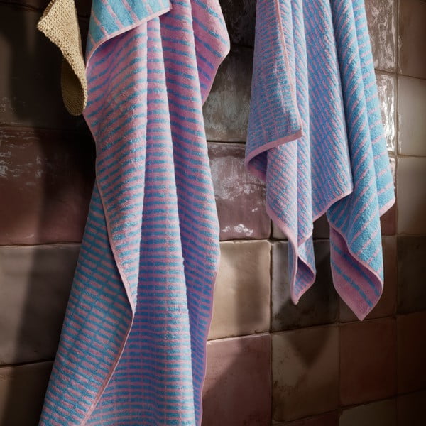 Синя/розова хавлиена кърпа от тери със смес от бамбук 70x140 cm Nuance – JUNA-image-3