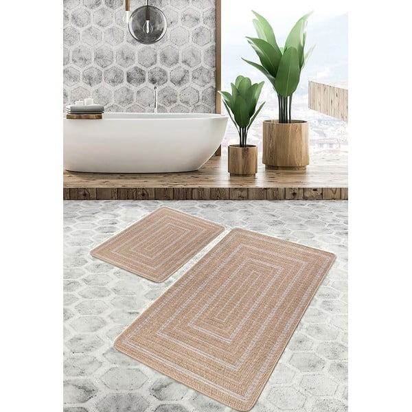 Кафяви изтривалки за баня в комплект от 2 бр. 60x100 cm - Mila Home-image-4