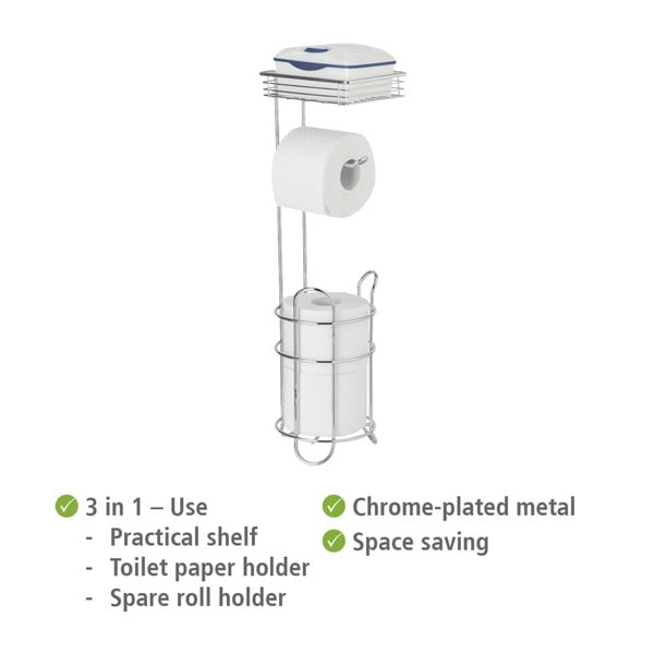 Поставка за тоалетна хартия от хромирана стомана в сребрист цвят – Wenko-image-4