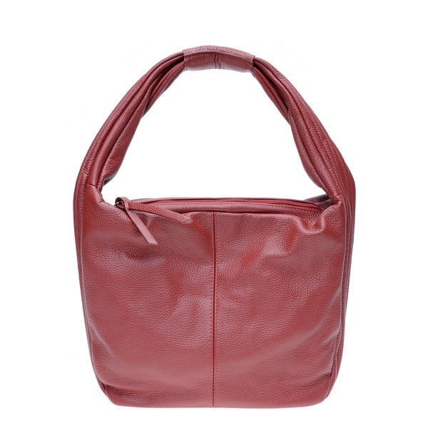 Червена кожена чанта с 2 джоба - Isabella Rhea